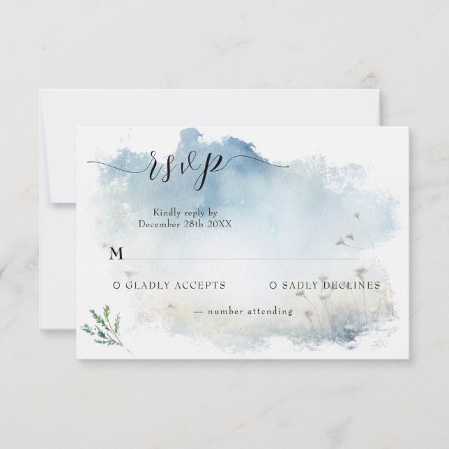 Mariage Misty Morning Meadow RSVP (Devant)
