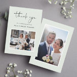 Mariage moderne 2 Carte de remerciements photo<br><div class="desc">Un mariage moderne et simple merci photo carte à plat. Il est parfait pour les mariages,  anniversaires,  diplômes,  douches nuptiales et autres événements similaires.</div>