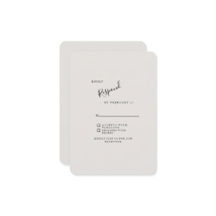 Mariage moderne beige RSVP arrondi