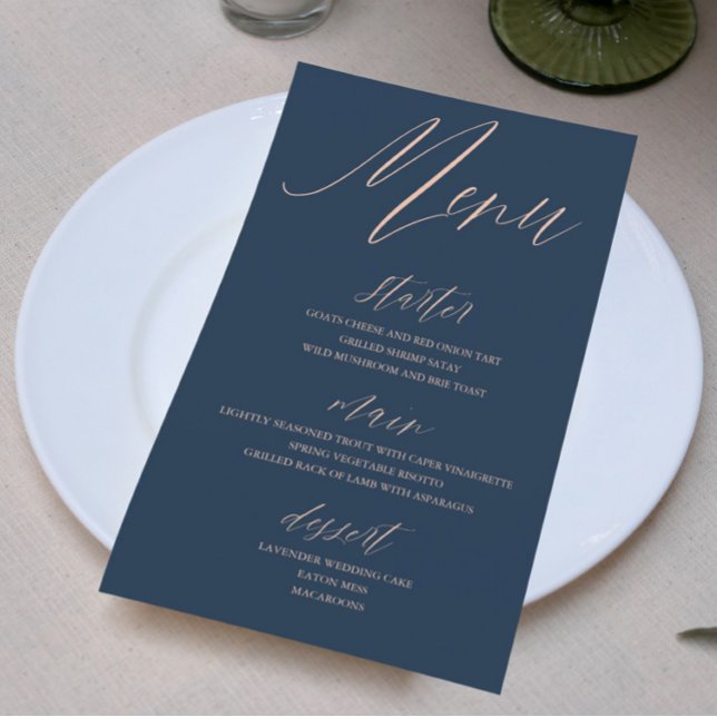 Mariage Moderne Bleu et Or Rose (Créateur téléchargé)
