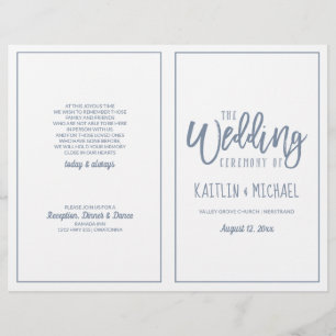 Mariage Moderne Brush Script - Dusty Blue Programm