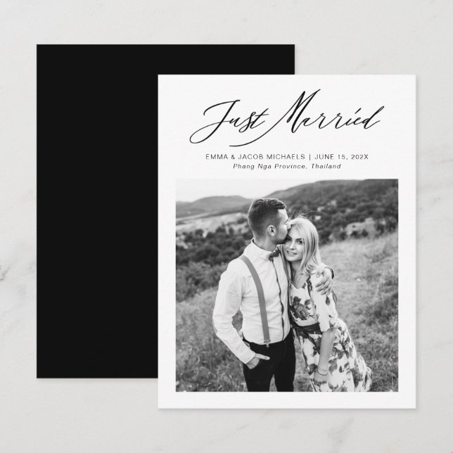 Mariage Moderne Calligraphié Mariés Fuite Romantiq (Devant / Derrière)