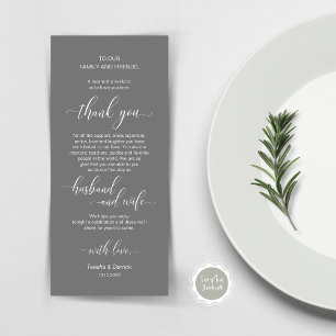 Mariage moderne classique Cadre Carte de remerciem
