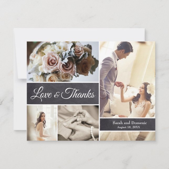 Mariage moderne | Collage photo sur tableau noir (Devant)