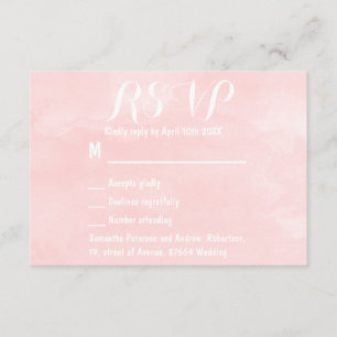 Mariage moderne couleur rose vif RSVP