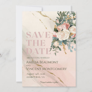 Mariage Moderne de Fleurs Abstraites en Or 'Save t