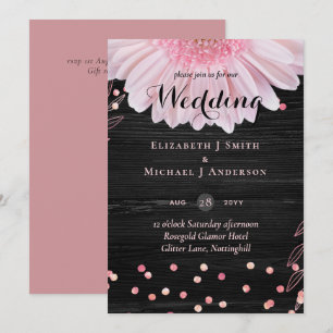 Mariage moderne de marguerite rose noire