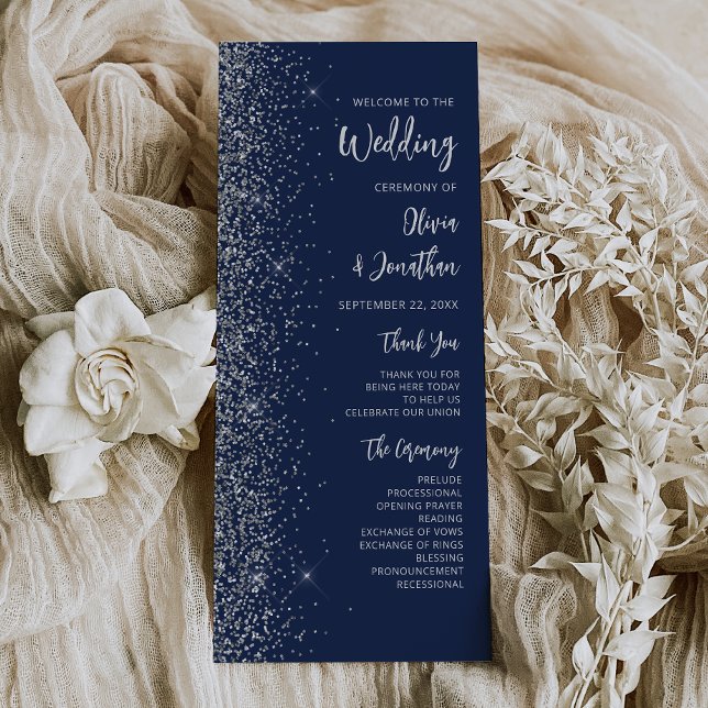 Mariage Moderne Écriture Paillettes Bleu Nuit Arge (Créateur téléchargé)