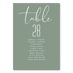 Mariage moderne élégant Sage Green Carte de siège