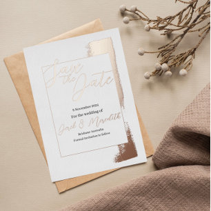 Mariage moderne Enregistrer la date Invitation ave