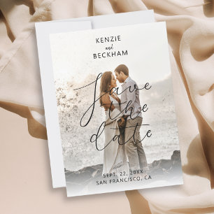 Mariage moderne Enregistrer la date Photos Calligr