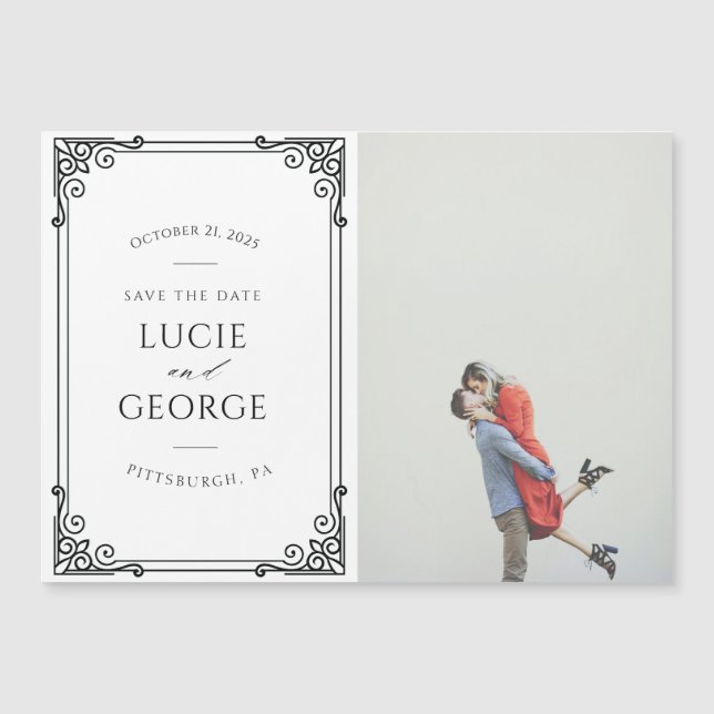 Mariage moderne Enregistrer l'aimant de la date (Devant)