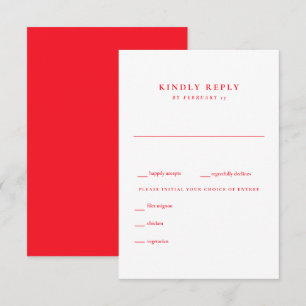 Mariage moderne été rouge et blanc RSVP