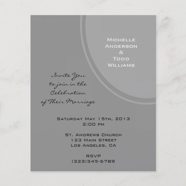 Mariage moderne gris simple (Devant)