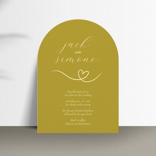Mariage moderne | Invitations d'arc | Beurre jaune (Créateur téléchargé)