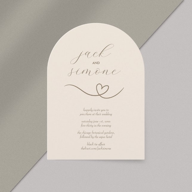 Mariage moderne | Invitations d'arc | Neutre (Créateur téléchargé)