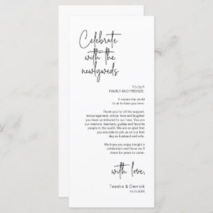 Mariage moderne Lieu Cadre Dîner Carte de remercie