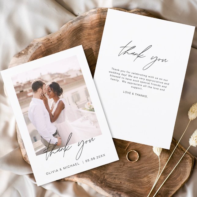 Mariage Moderne Minimaliste Merci Cartes (Créateur téléchargé)