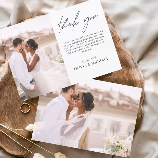 Mariage Moderne Minimaliste Merci Cartes (Créateur téléchargé)