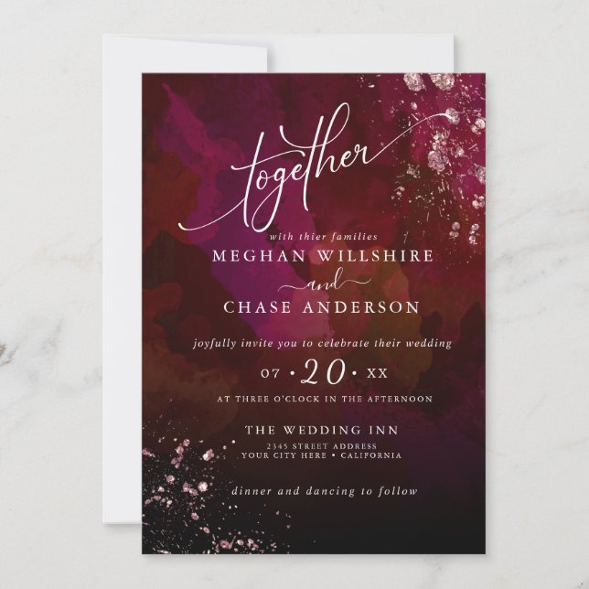 MARIAGE | Moderne Moody Ruby Red Gemstone Jaspé (Devant)