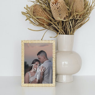 mariage moderne photo minimaliste numéro de table