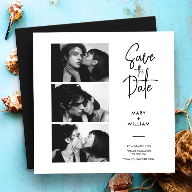 Mariage moderne Photomaton Enregistrer la date  (Modern Photo Booth Save the Date Wedding, Wedding Favors, Wedding Invitation)