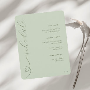 Mariage Moderne Programme & Détails Sauge Clai