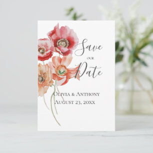 Mariage moderne rose floral Enregistrer la date