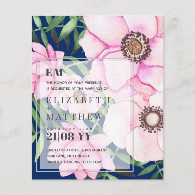 Mariage moderne rose pâle - COULEURS PERSONNALISÉE (Devant)