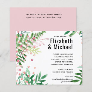 Mariage moderne rose verdure
