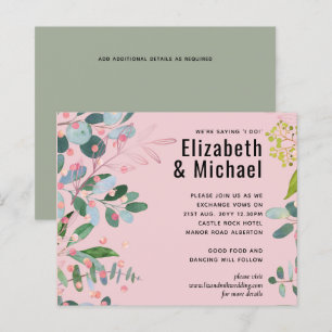 Mariage moderne rose verdure
