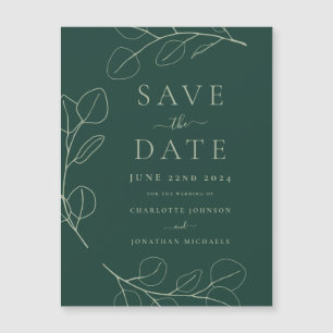Mariage Moderne Simple avec Feuillage Vert