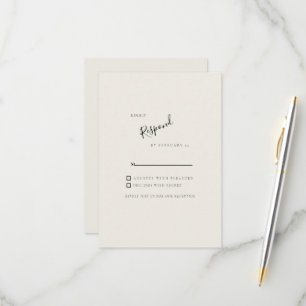 Mariage moderne simple beige RSVP