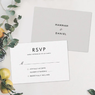 Mariage moderne simple et élégant RSVP personnalis