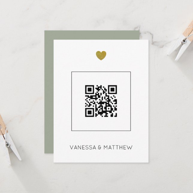 Mariage Moderne Tout en Un Budget Sage Code QR (Devant/Arrière en situation)