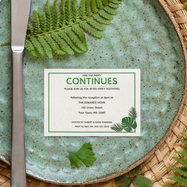 Mariage moderne Tropical après la carte de fête (Créateur téléchargé)