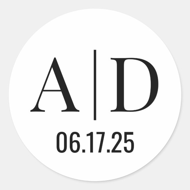 Mariage Monogram Enveloppe Stickers Mariage (Devant)