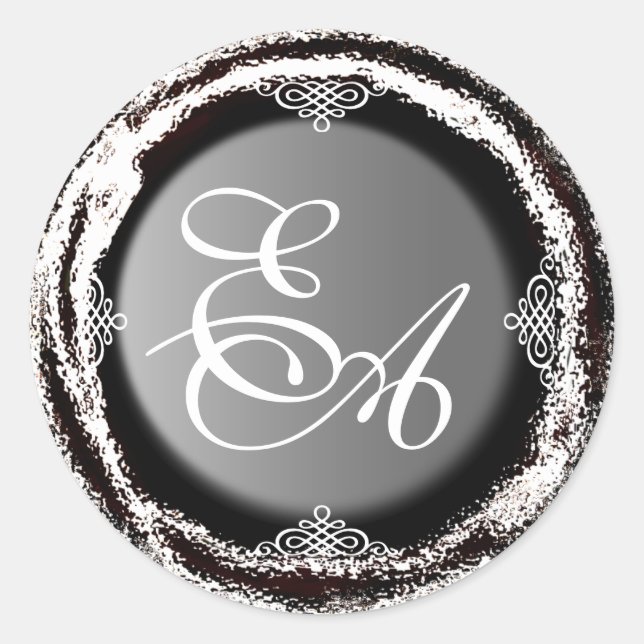 Mariage Monogram Silver Sticker Phuile (Devant)