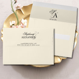 Mariage Monogramme Couple Ivoire Vintage Vieille F