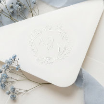 Mariage Monogramme Crête Florale Ruban Chic Vintag