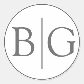 Mariage Monogramme Gris Mariage Faveur Stickers