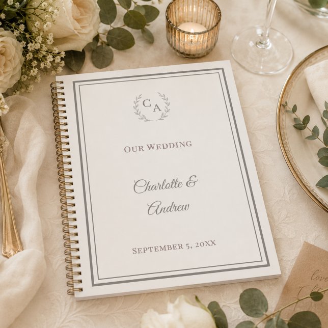 Mariage monogrammé ivoire taupe (Créateur téléchargé)