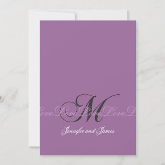 Mariage Monogramme M Invitations de mariage violet