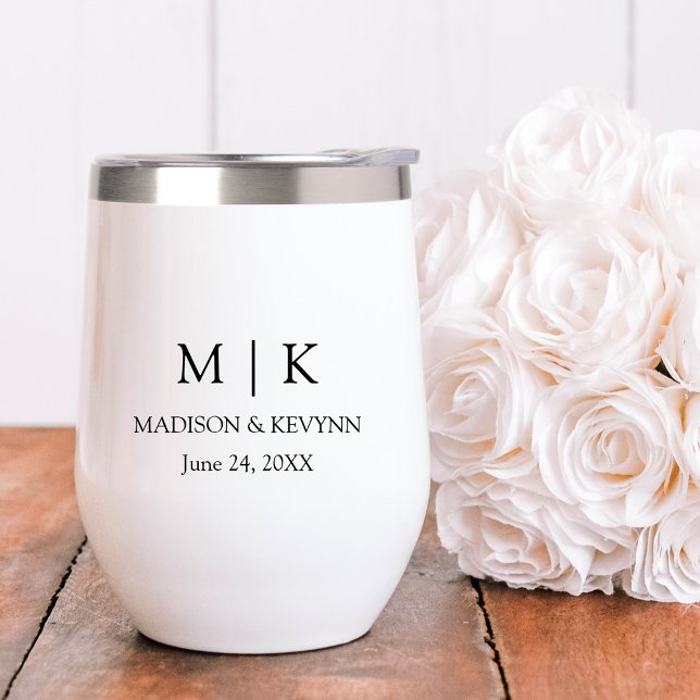 Mariage Monogramme minimaliste moderne (Customize to change text color or text style.)