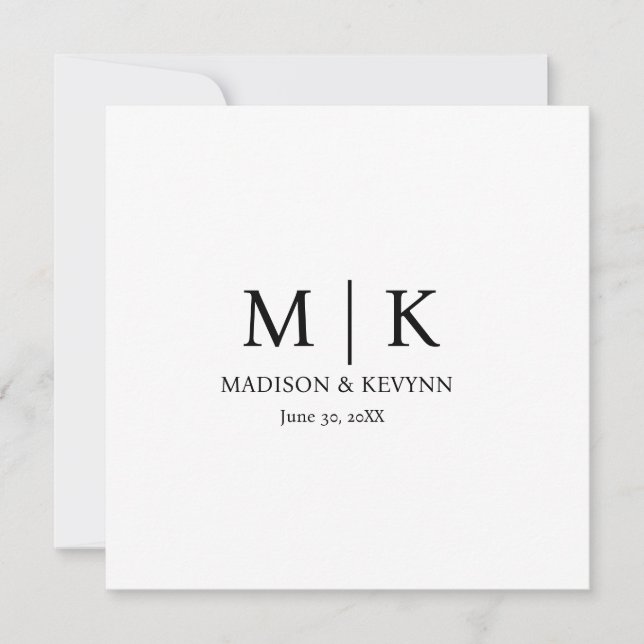 Mariage Monogramme noir et blanc (Devant)