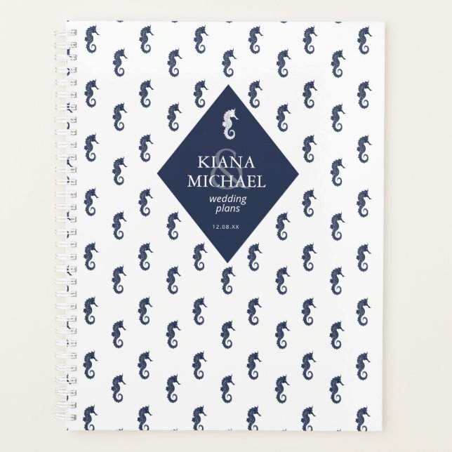 Mariage Motif Blue Wave Seahorse ID836 (Devant)