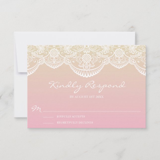 Mariage Motif de Sunset Ombre Lace RSVP (Devant)