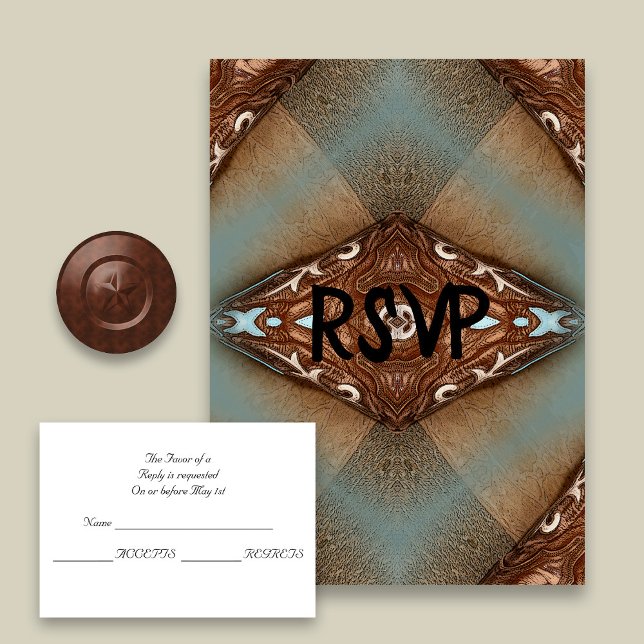 Mariage Motif Occidental Turquoise RSVP (Créateur téléchargé)