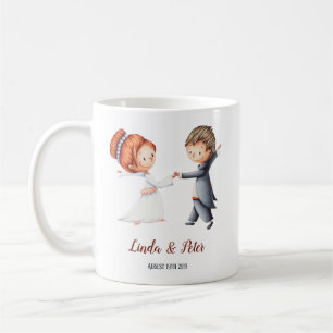 Mariage mug avec une mariée et mariée dansant