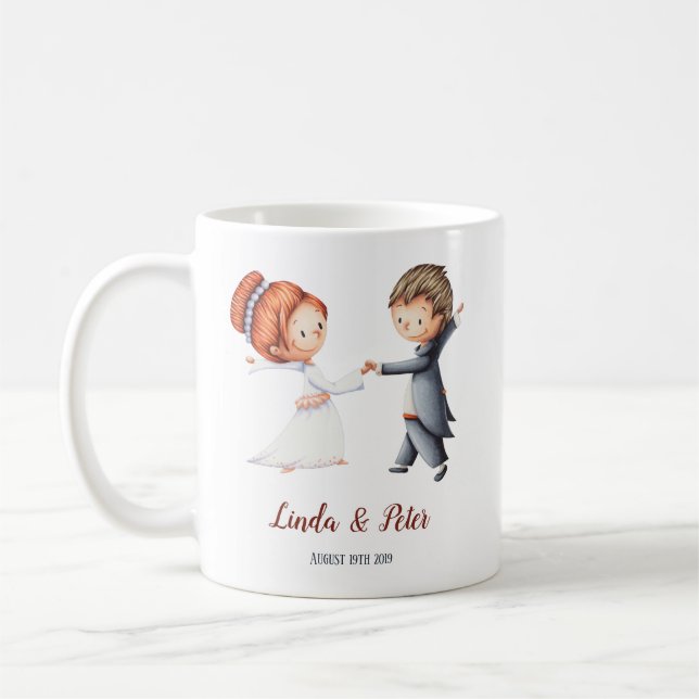 Mariage mug avec une mariée et mariée dansant (Gauche)